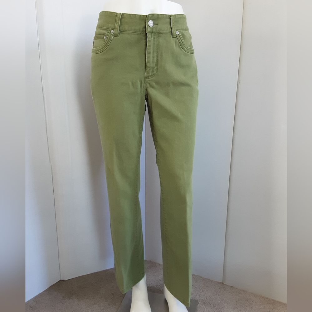 LIZ CLAIBORNE Cotton Stretch Green Bootcut Jeans Sz 8 - Vtg